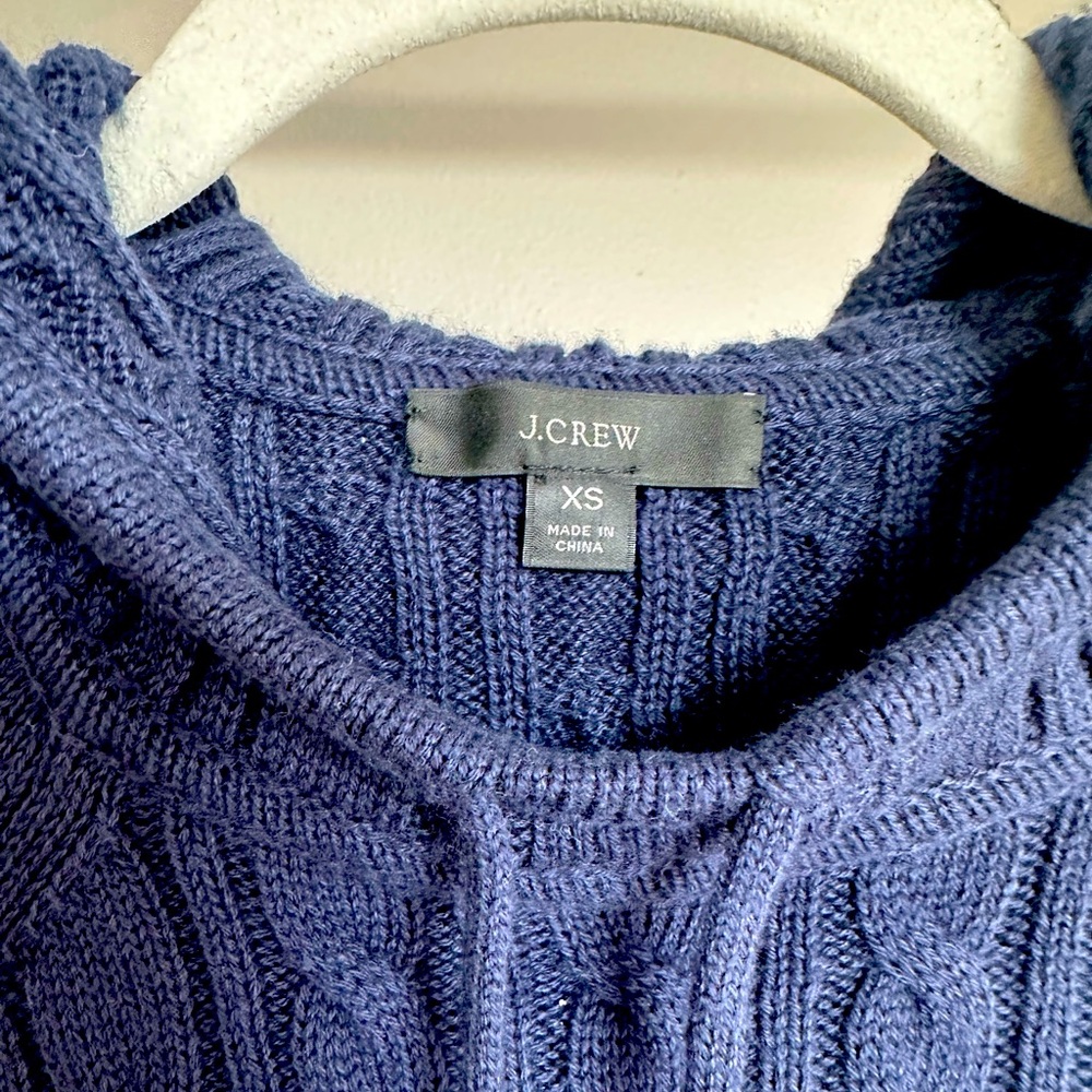 NWOT J. Crew Navy Sweater Hoodie - Picture 5 of 6